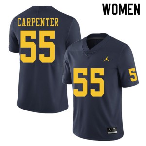 Michigan Wolverines #58 Zach Carpenter Women's Navy College Football Jersey 798545-902