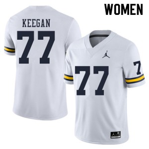 Michigan Wolverines #77 Trevor Keegan Women's White College Football Jersey 429745-450