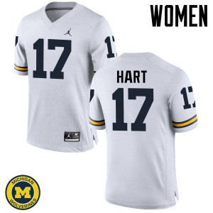 Michigan Wolverines #17 Will Hart Women's White College Football Jersey 446545-497