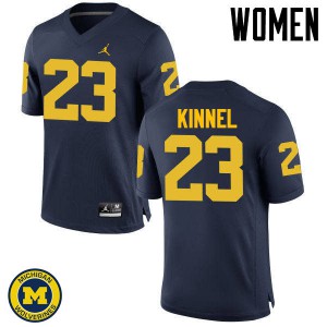 Michigan Wolverines #23 Tyree Kinnel Women's Navy College Football Jersey 261109-473
