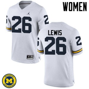 Michigan Wolverines #26 Jourdan Lewis Women's White College Football Jersey 722225-901