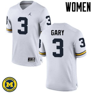 Michigan Wolverines #3 Rashan Gary Women's White College Football Jersey 131493-535