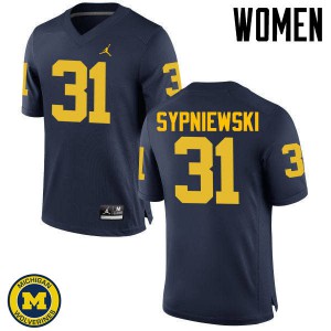 Michigan Wolverines #31 Scott Sypniewski Women's Navy College Football Jersey 909345-202