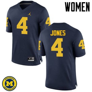 Michigan Wolverines #4 Reuben Jones Women's Navy College Football Jersey 497825-805