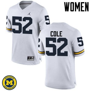 Michigan Wolverines #52 Mason Cole Women's White College Football Jersey 562701-566