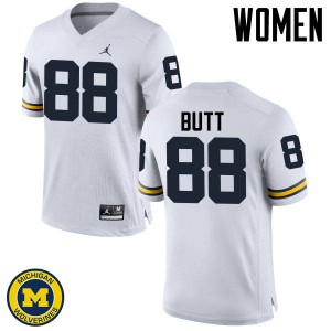 Michigan Wolverines #88 Jake Butt Women's White College Football Jersey 780723-361