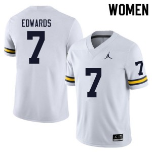 Michigan Wolverines #7 Donovan Edwards Women's White College Football Jersey 573086-645