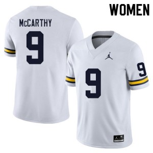 Michigan Wolverines #9 J.J. McCarthy Women's White College Football Jersey 922366-315
