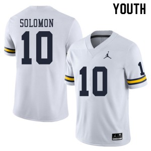 Michigan Wolverines #10 Anthony Solomon Youth White College Football Jersey 661233-253