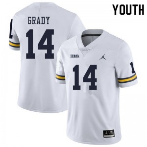 Michigan Wolverines #14 Kyle Grady Youth White College Football Jersey 421077-226