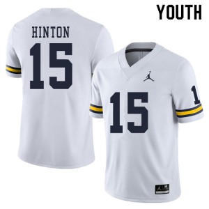 Michigan Wolverines #15 Christopher Hinton Youth White College Football Jersey 171515-351