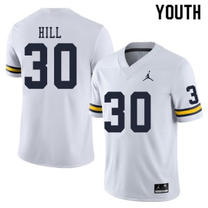 Michigan Wolverines #30 Daxton Hill Youth White College Football Jersey 333089-320