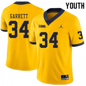 Michigan Wolverines #34 Julian Garrett Youth Yellow College Football Jersey 673421-154
