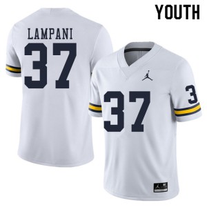 Michigan Wolverines #37 Jonathan Lampani Youth White College Football Jersey 366245-572