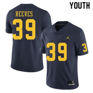 Michigan Wolverines #39 Lawrence Reeves Youth Navy College Football Jersey 791084-138