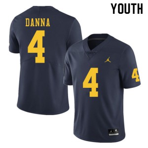 Michigan Wolverines #4 Michael Danna Youth Navy College Football Jersey 394218-543