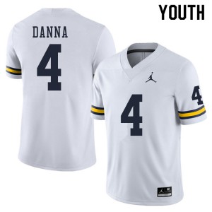 Michigan Wolverines #4 Michael Danna Youth White College Football Jersey 797413-213