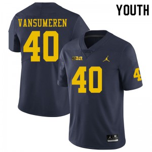 Michigan Wolverines #40 Ben VanSumeren Youth Navy College Football Jersey 328753-821