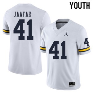 Michigan Wolverines #41 Abe Jaafar Youth White College Football Jersey 266290-847