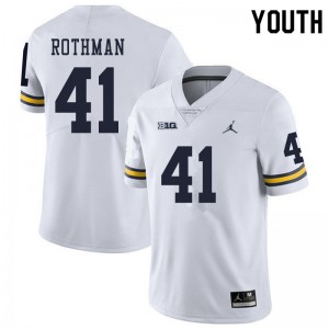 Michigan Wolverines #41 Quinn Rothman Youth White College Football Jersey 321147-518