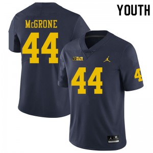 Michigan Wolverines #44 Cameron McGrone Youth Navy College Football Jersey 458907-319