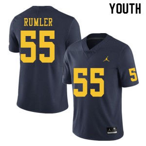 Michigan Wolverines #55 Nolan Rumler Youth Navy College Football Jersey 721155-139