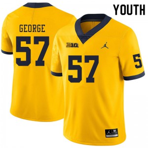 Michigan Wolverines #57 Joey George Youth Yellow College Football Jersey 310598-116