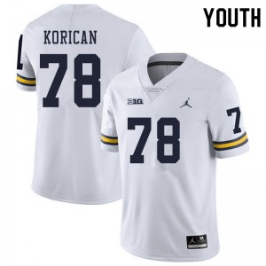 Michigan Wolverines #78 Griffin Korican Youth White College Football Jersey 577800-535