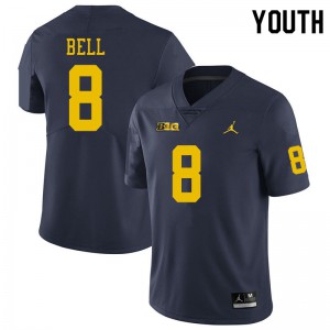 Michigan Wolverines #8 Ronnie Bell Youth Navy College Football Jersey 939186-161