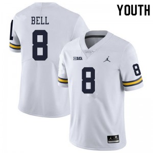 Michigan Wolverines #8 Ronnie Bell Youth White College Football Jersey 707515-927