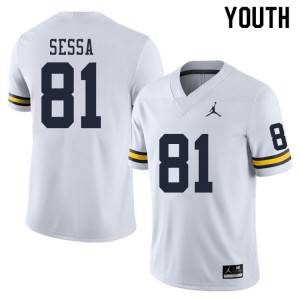 Michigan Wolverines #81 Will Sessa Youth White College Football Jersey 394145-976