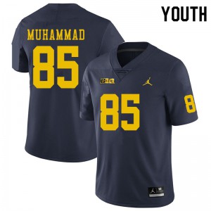 Michigan Wolverines #85 Mustapha Muhammad Youth Navy College Football Jersey 383896-333