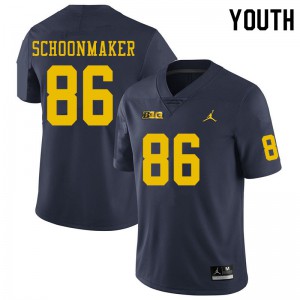 Michigan Wolverines #86 Luke Schoonmaker Youth Navy College Football Jersey 658966-473
