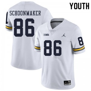 Michigan Wolverines #86 Luke Schoonmaker Youth White College Football Jersey 886306-415