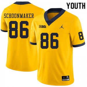 Michigan Wolverines #86 Luke Schoonmaker Youth Yellow College Football Jersey 751888-396