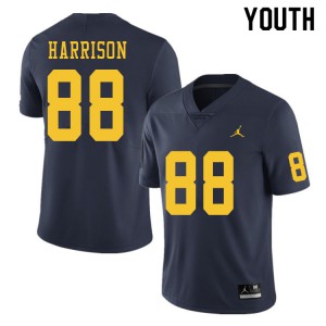 Michigan Wolverines #88 Mathew Harrison Youth Navy College Football Jersey 526227-620