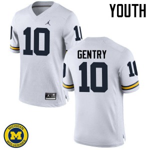 Michigan Wolverines #10 Zach Gentry Youth White College Football Jersey 502479-362