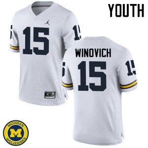 Michigan Wolverines #15 Chase Winovich Youth White College Football Jersey 649114-774