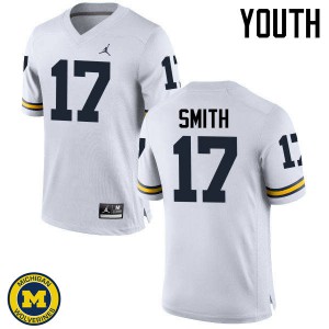 Michigan Wolverines #17 Simeon Smith Youth White College Football Jersey 591443-150