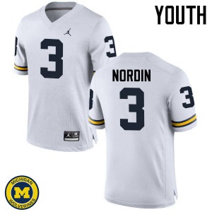 Michigan Wolverines #3 Quinn Nordin Youth White College Football Jersey 149127-391