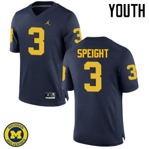 Michigan Wolverines #3 Wilton Speight Youth Navy College Football Jersey 648637-847