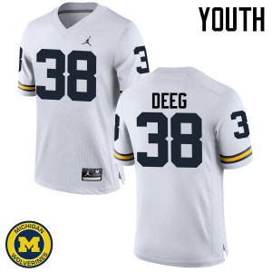 Michigan Wolverines #38 Bradley Deeg Youth White College Football Jersey 891886-899