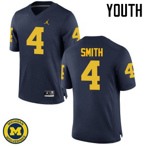 Michigan Wolverines #4 De'Veon Smith Youth Navy College Football Jersey 972359-914