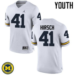 Michigan Wolverines #41 Michael Hirsch Youth White College Football Jersey 591704-146