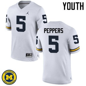 Michigan Wolverines #5 Jabrill Peppers Youth White College Football Jersey 565413-289