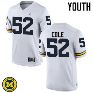 Michigan Wolverines #52 Mason Cole Youth White College Football Jersey 201190-305