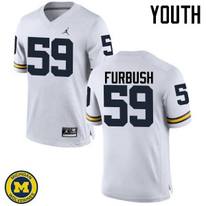 Michigan Wolverines #59 Noah Furbush Youth White College Football Jersey 890299-595