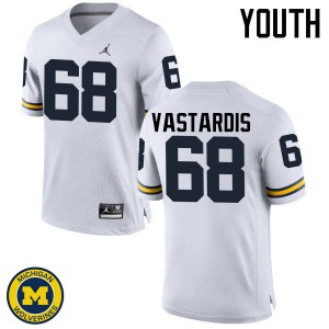 Michigan Wolverines #68 Andrew Vastardis Youth White College Football Jersey 856987-251