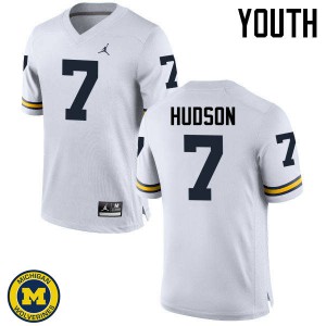 Michigan Wolverines #7 Khaleke Hudson Youth White College Football Jersey 761948-875