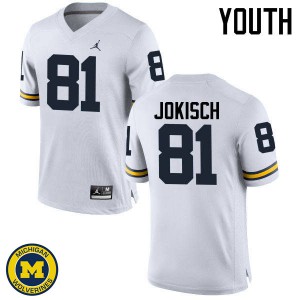 Michigan Wolverines #81 Dan Jokisch Youth White College Football Jersey 802291-209